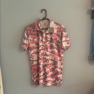 EliteStyle Pink and Gray Polo Shirt Casual Lightweight